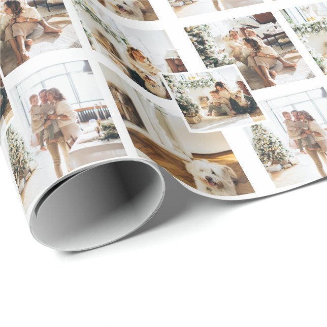 4 Photo Collage Custom Personalised Wrapping Paper (Roll Corner)
