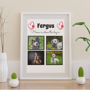  4 photo collage - customised pet family memory poster