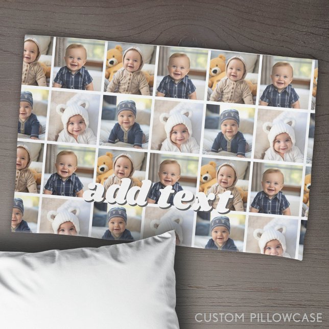 4 Photo Collage Duplicated All Over Can Edit Colou Pillowcase (Custom Pillowcase with Photo Collage)