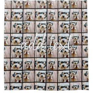 4 Photo Collage Duplicated All Over Can Edit Colou Shower Curtain