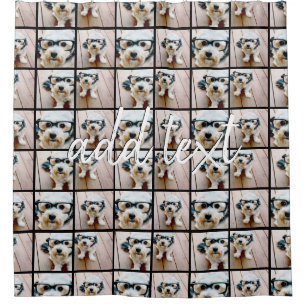 4 Photo Collage Duplicated All Over Can Edit Shower Curtain