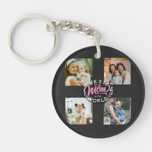 4 Photo Collage Family Memory Mother's Day Key Ring