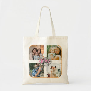 4 Photo Collage Family Memory Mother's Day Tote Bag