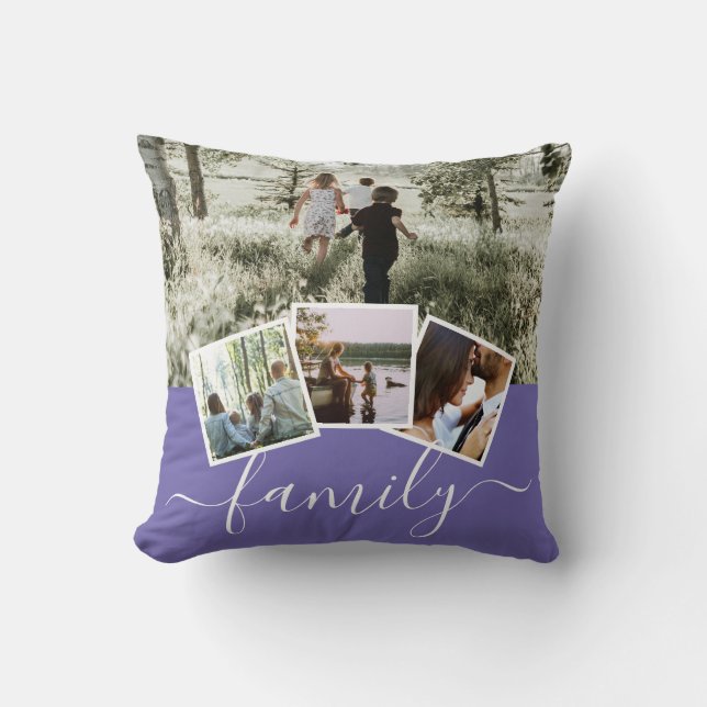 4 Photo Collage Family Personalised Cushion (Front)