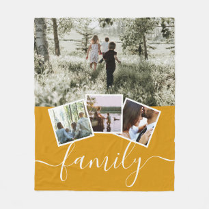 4 Photo Collage Family Personalised Fleece Blanket