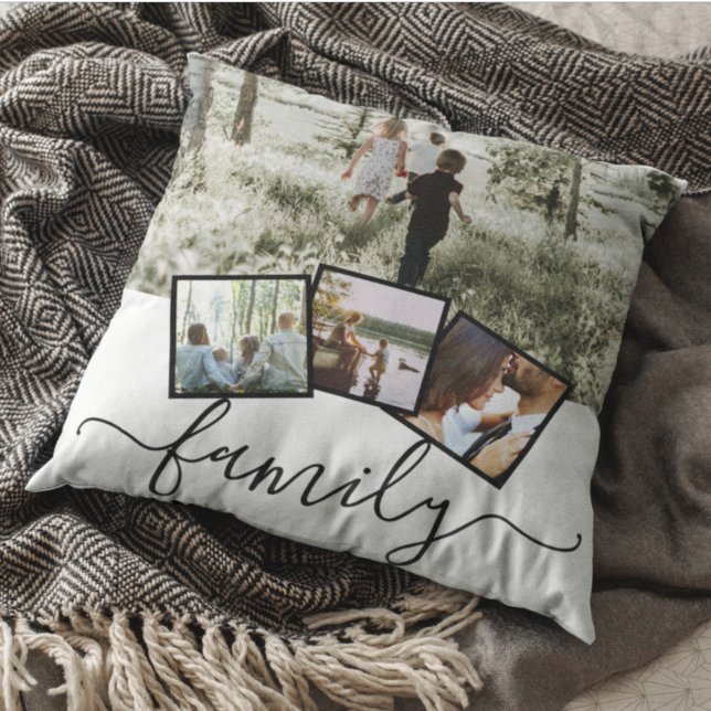4 Photo Collage Family Personalized Cushion (Creator Uploaded)