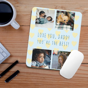 4 photo collage Father's Day Love you Daddy Mouse Pad