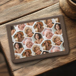4 Photo Collage - funky honeycomb hexagon pattern Trifold Wallet<br><div class="desc">Use your SQUARE photos for the best results! A crazy pattern with your favourite photos and optional text. To change the background colour - click on the customise or advanced design area, and choose a colour in the colour picker. Add your pictures and snapshots to this film strip for a...</div>