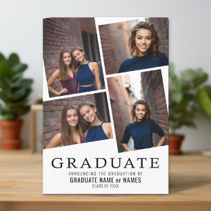 4 Photo Collage Graduate Announce - Graduation Invitation