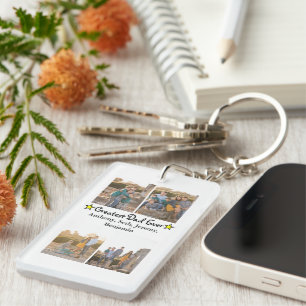 4 Photo Collage Greatest Dad Ever DBL Father's Day Key Ring