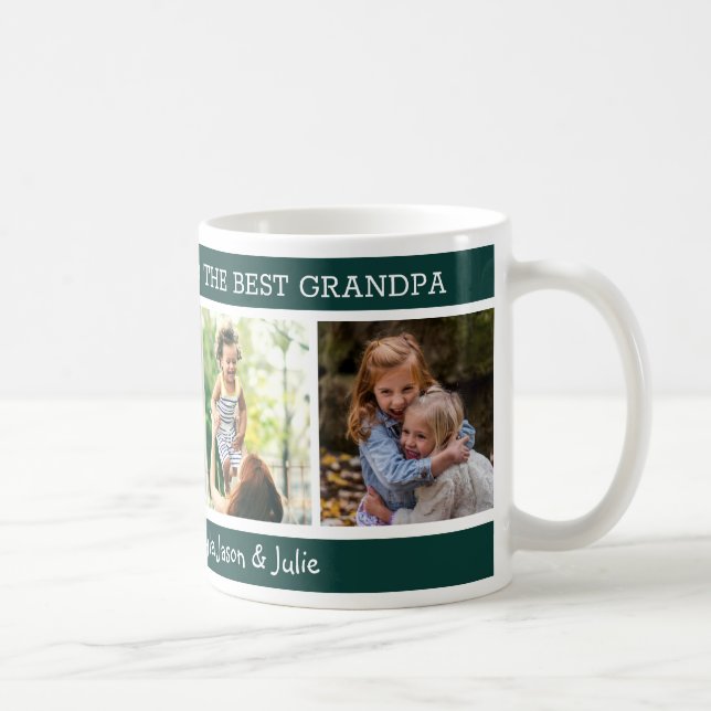  4 Photo Collage Happy Father's Day Best Grandpa  Coffee Mug (Right)