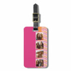 4 Photo Collage - Hot Pink Orange Chevrons