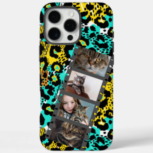 4 Photo Collage Leopard Phone Case