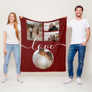 4 Photo Collage Love Personalised Fleece Blanket