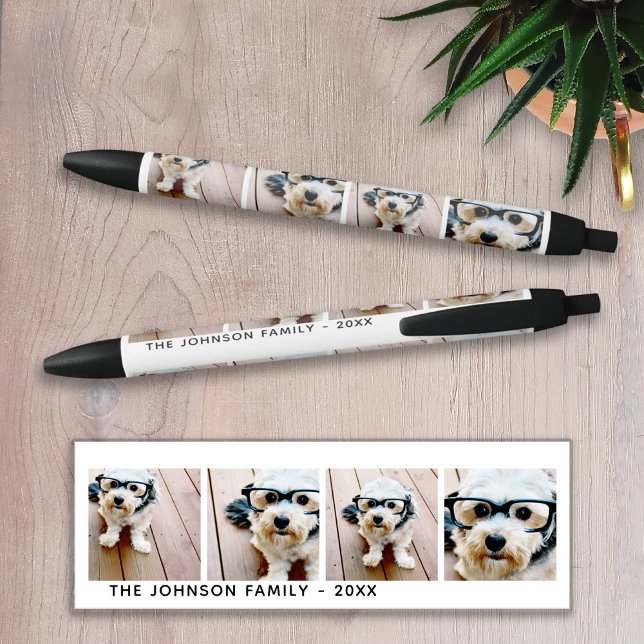 4 Photo Collage Minimalist - Add Your Name Black Ink Pen (Creator Uploaded)