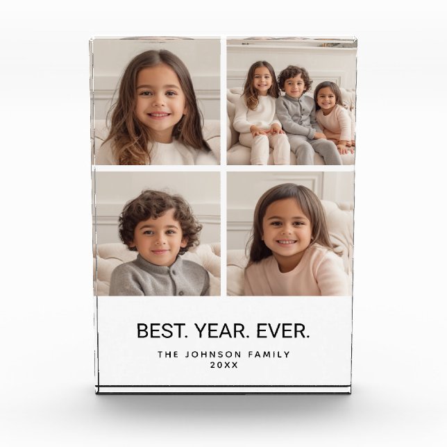 4 Photo Collage Minimalist - Best Year Ever Block (Front)