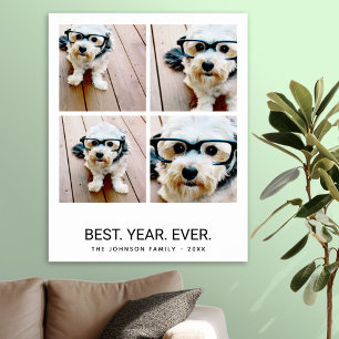 4 Photo Collage Minimalist - Best Year Ever Poster
