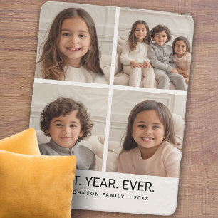 4 Photo Collage Minimalist - Best Year Ever Sherpa Blanket