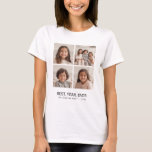 4 Photo Collage Minimalist - Best Year Ever T-Shirt<br><div class="desc">Use up to 4 square or selfie phone photos to create a unique and personal gift. Or you can keep the hipster puppy and make a trendy keepsake. If you need to adjust the pictures,  click on the customise tool to make changes.</div>