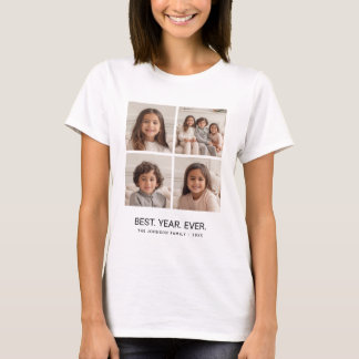 4 Photo Collage Minimalist - Best Year Ever T-Shirt