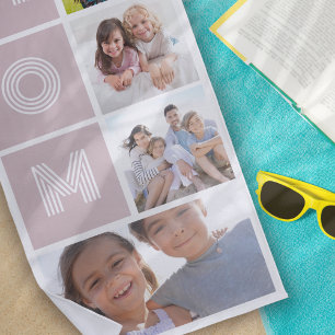 4 Photo Collage Mum Mother's Day Beach Towel