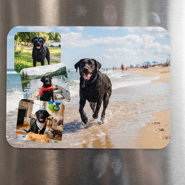 4 Photo Collage Personalised Custom Magnet (4 Photo Collage Personalized Custom Magnet by Ricaso - photo gift ideas you make yourself)