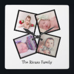 4 Photo Collage Personalised Square Wall Clock<br><div class="desc">4 Photo Collage Personalised Template wall clock .. simply add your own photographs and text to this great wall clock .. easy to personalise .. customisable photo template clock from Ricaso - perfect gift-ideas</div>