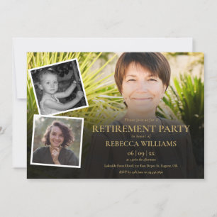 4 Photo Collage Retirement Party Invitation