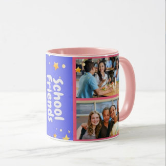 4 Photo Collage School Friends Mug