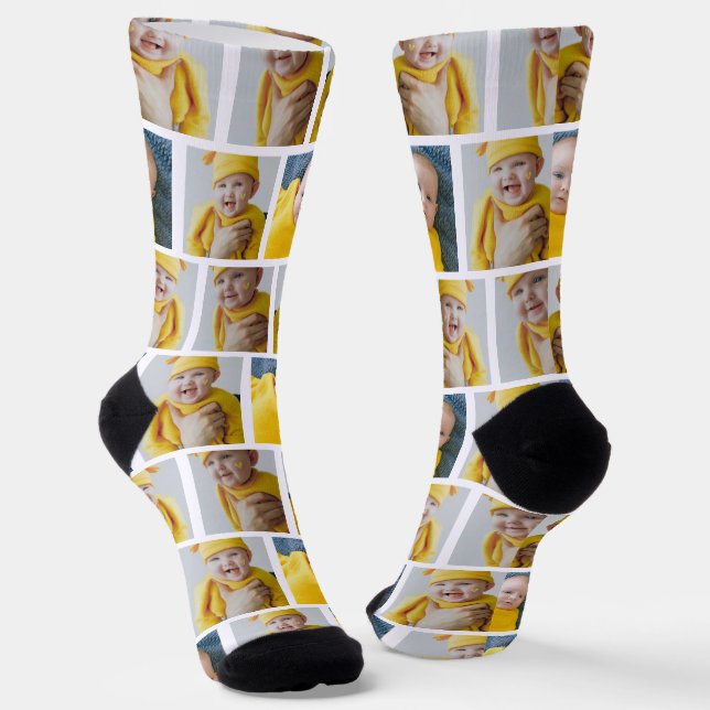 4 Photo Collage Template Make Your Own Fun Socks (Angled)