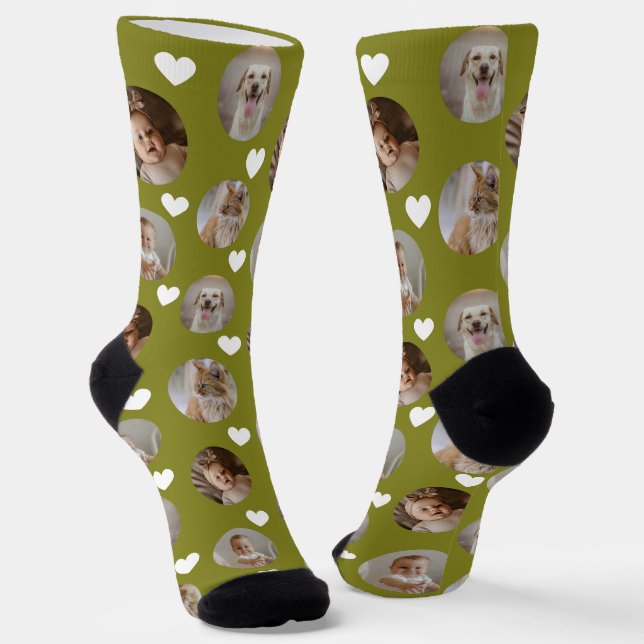 4 Photo Collage Template Make Your Own Fun Socks (Angled)