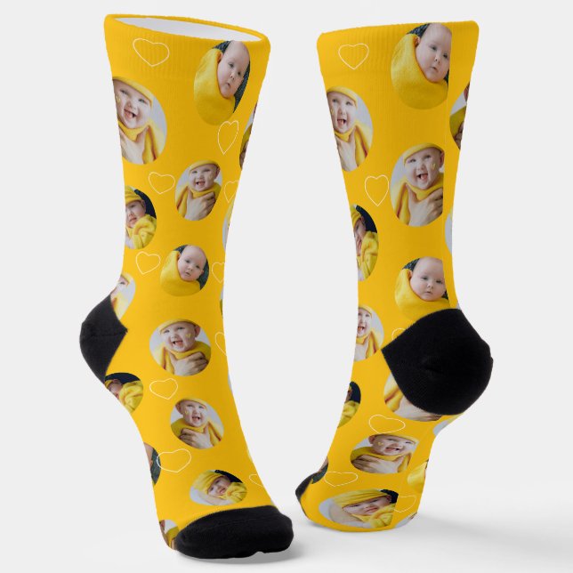 4 Photo Collage Template Make Your Own Fun Socks (Angled)