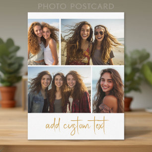 4 Photo Collage - Trendy Script Postcard