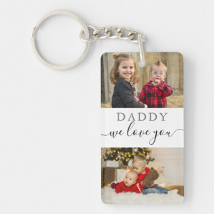  4 Photo Collage We Love You Best Dad Ever Key Ring