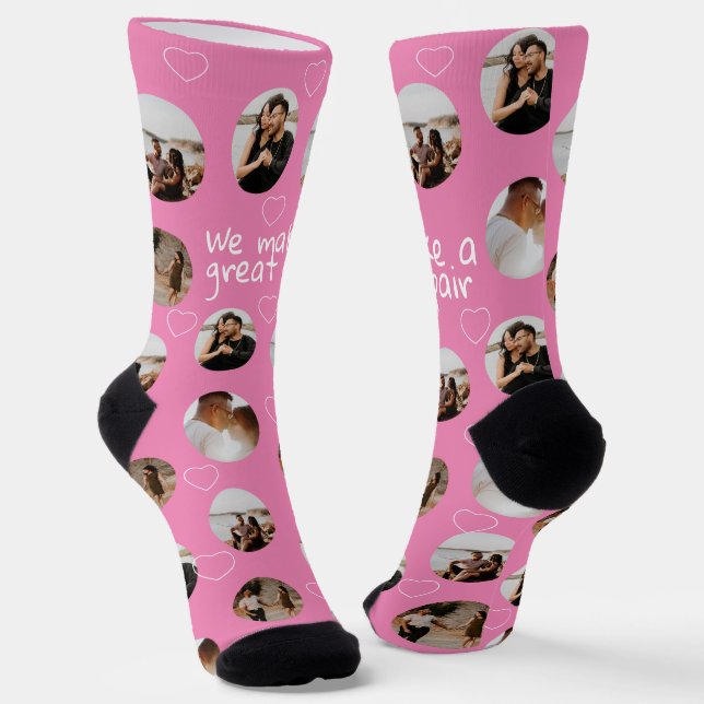 4 Photo Collage We Make A Great Pair Socks (Angled)