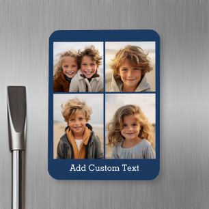 4 Photo Collage - you can change background colour Magnet