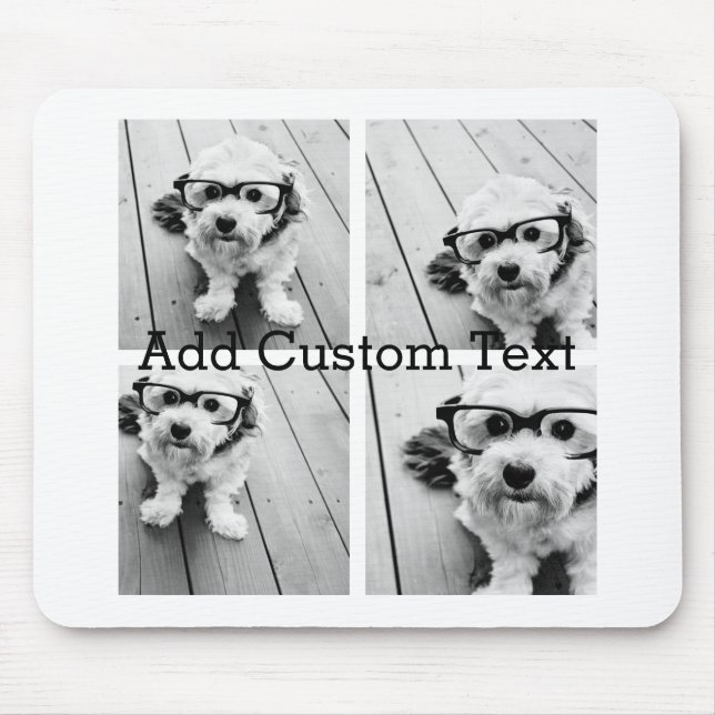 4 Photo Collage - you can change background colour Mouse Pad (Front)