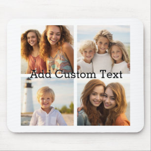 4 Photo Collage - you can change background colour Mouse Pad