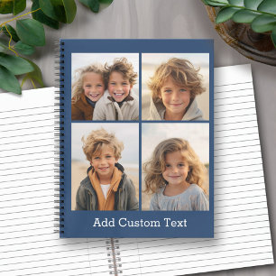 4 Photo Collage - you can change background colour Notebook