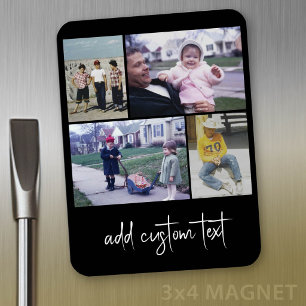 4 Photo Collage - you can change black colour Magnet
