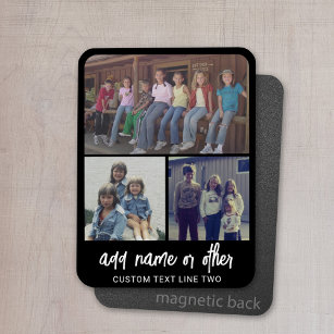 4 Photo Collage - you can change black colour Magnet