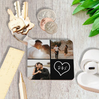 4 Photo Custom Collage Initial Heart Personalised