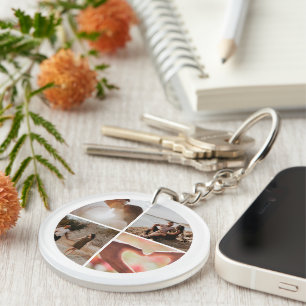 4 Photo Custom Collage Personalised Key Ring