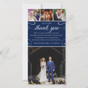 4 Photo Custom Colour Wedding Thank You Photocards