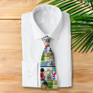 4 Photo Customised Collage Colour Tie