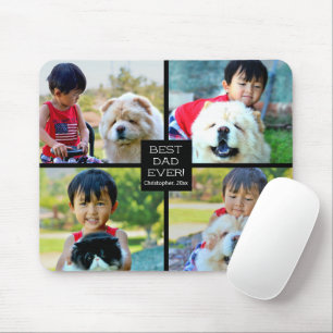 4 Photo Customised Collage Father's Day Gift Mouse Pad