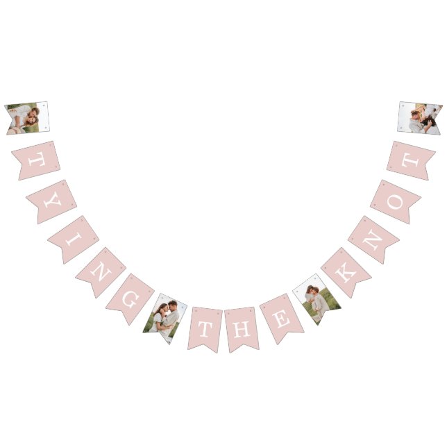 4 Photo Engagement Party Blush Pink Bunting Flags (All)