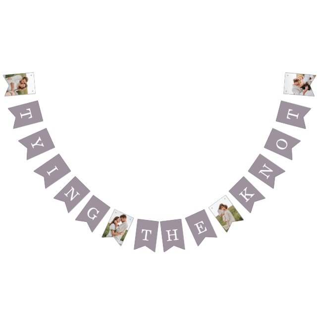 4 Photo Engagement Party Purple Bunting Flags (All)