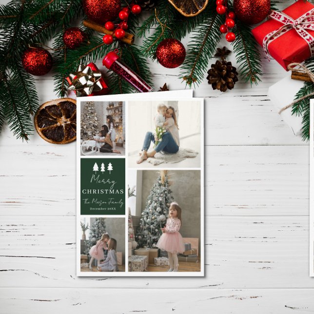 4 Photo Family Christmas Card Trees Design (Creator Uploaded)