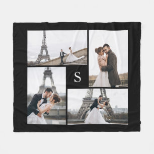 4 Photo Gallery and Monogram Fleece Blanket